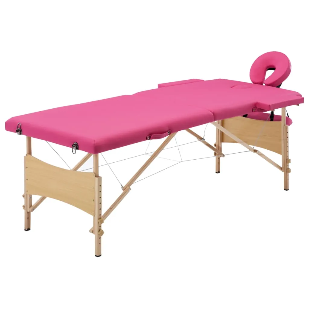 Massage Table Foldable Massage Bed Salon Therapy Table 2 Zones Wood