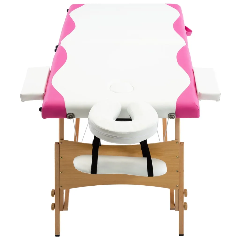 Massage Table Foldable Massage Bed Salon Therapy Table 2 Zones Wood