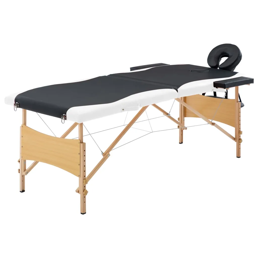 Massage Table Foldable Massage Bed Salon Therapy Table 2 Zones Wood