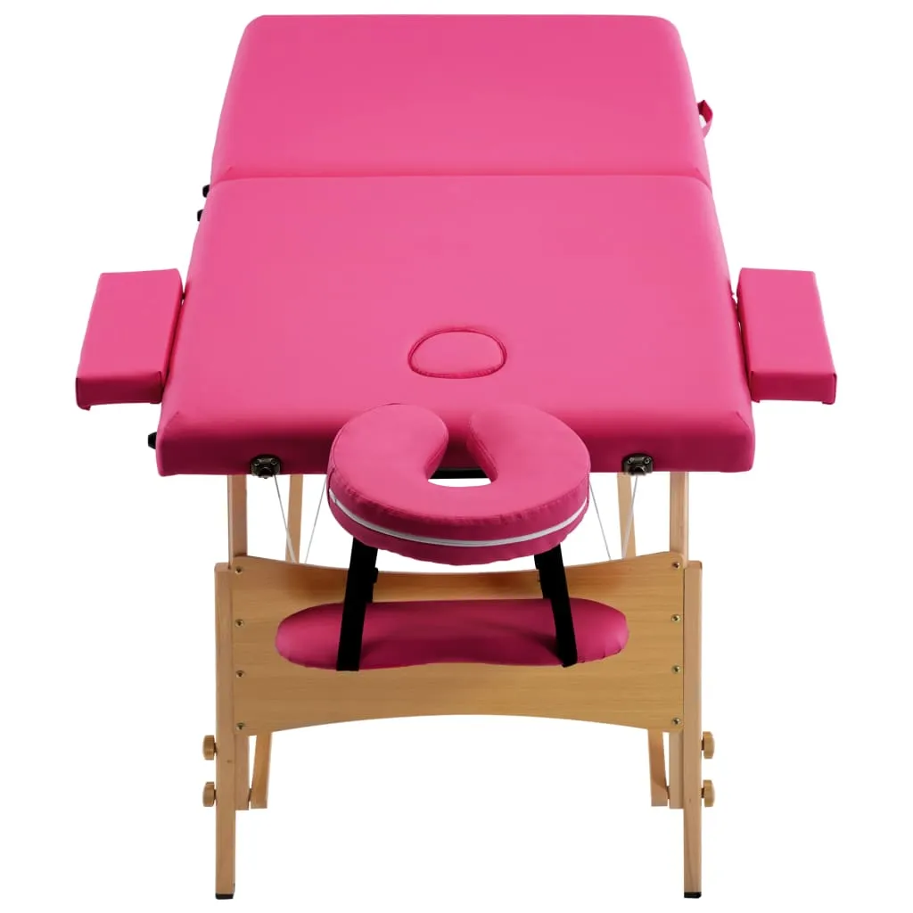 Massage Table Foldable Massage Bed Salon Therapy Table 2 Zones Wood
