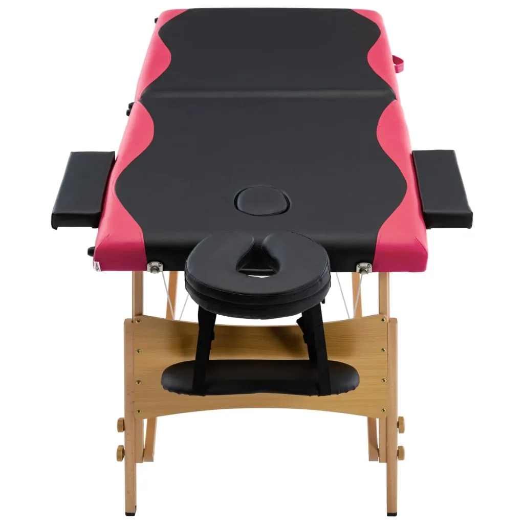 Massage Table Foldable Massage Bed Salon Therapy Table 2 Zones Wood