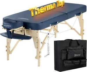 Master Massage 30" Full Size Phoenix Therma Top Portable Massage Table Package (Built in Heating Pads)- Esthetician Bed- Folding Foldable Beauty Salon Tattoo Facial Lash Bed with Heated Top