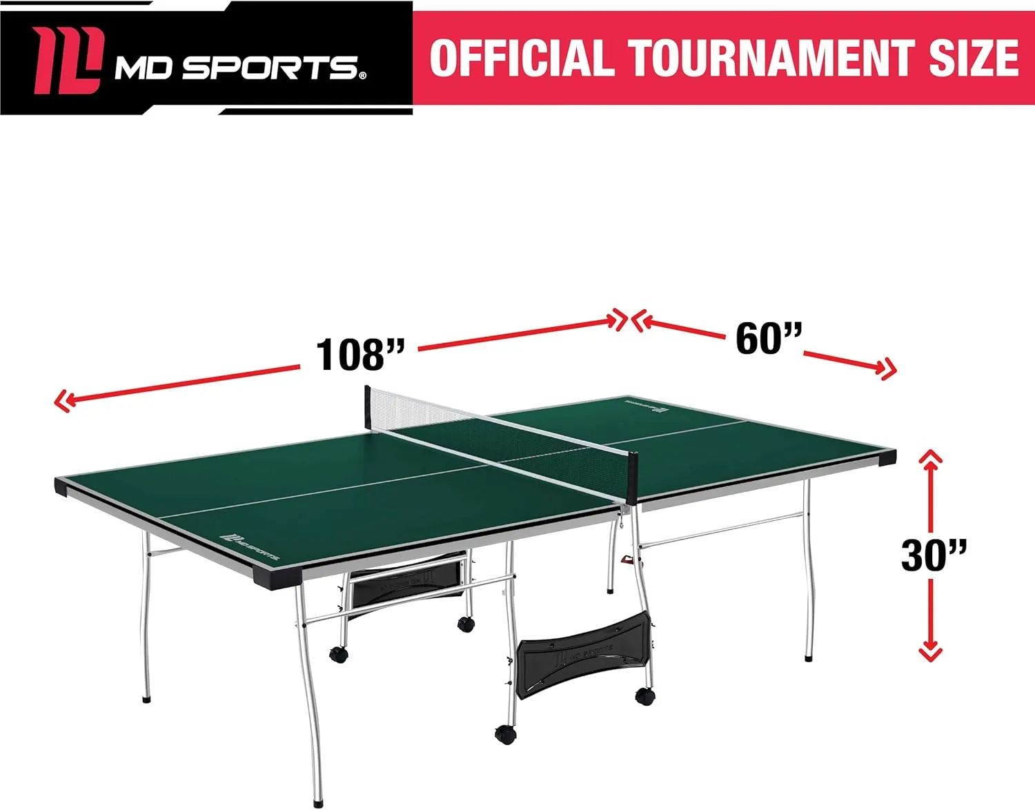 MD Sports Table Tennis Tables Multiple Styles Ping Pong Tables, Foldable for Easy Storage with Nets Included, Perfect for Family Game Rooms