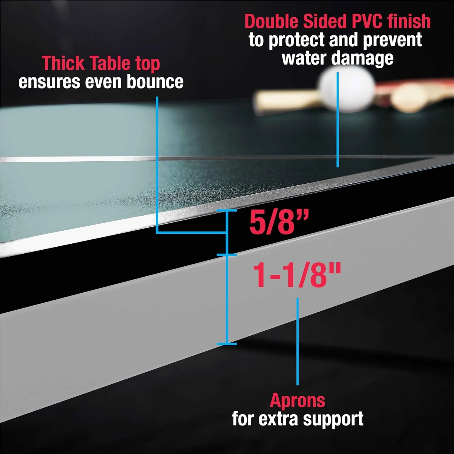 MD Sports Table Tennis Tables Multiple Styles Ping Pong Tables, Foldable for Easy Storage with Nets Included, Perfect for Family Game Rooms