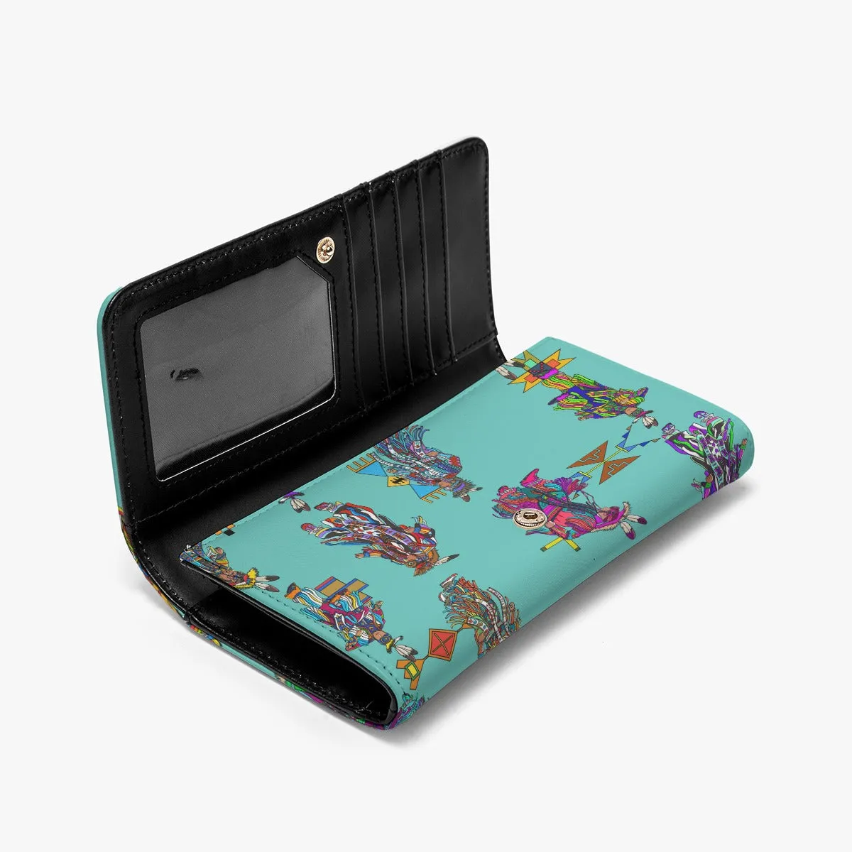 Men's Grass Dancers Eggshell Blue Foldable Wallet