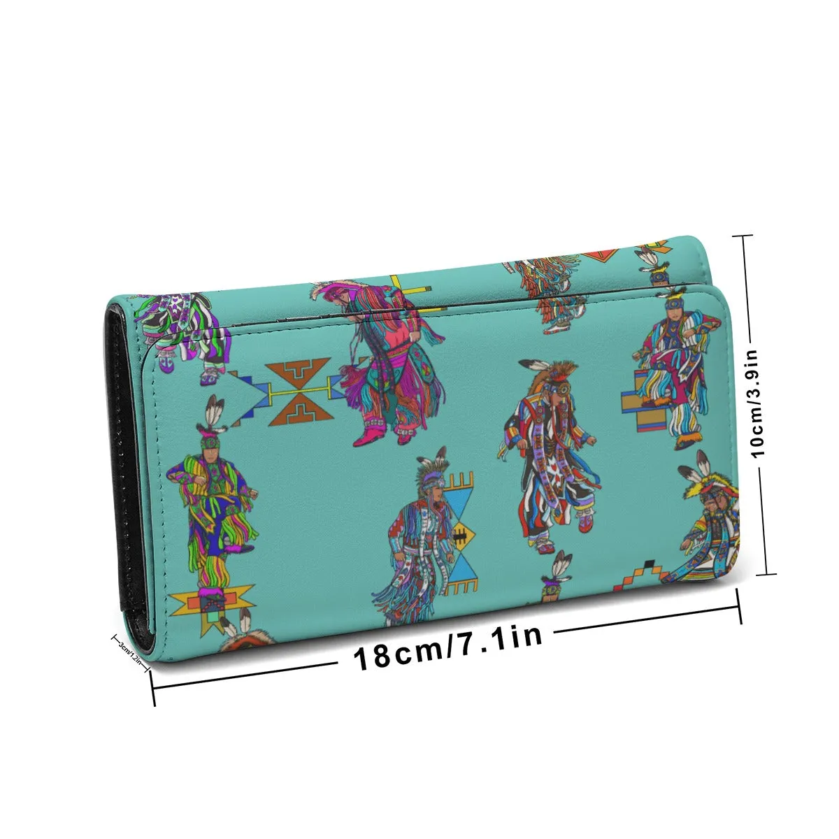 Men's Grass Dancers Eggshell Blue Foldable Wallet