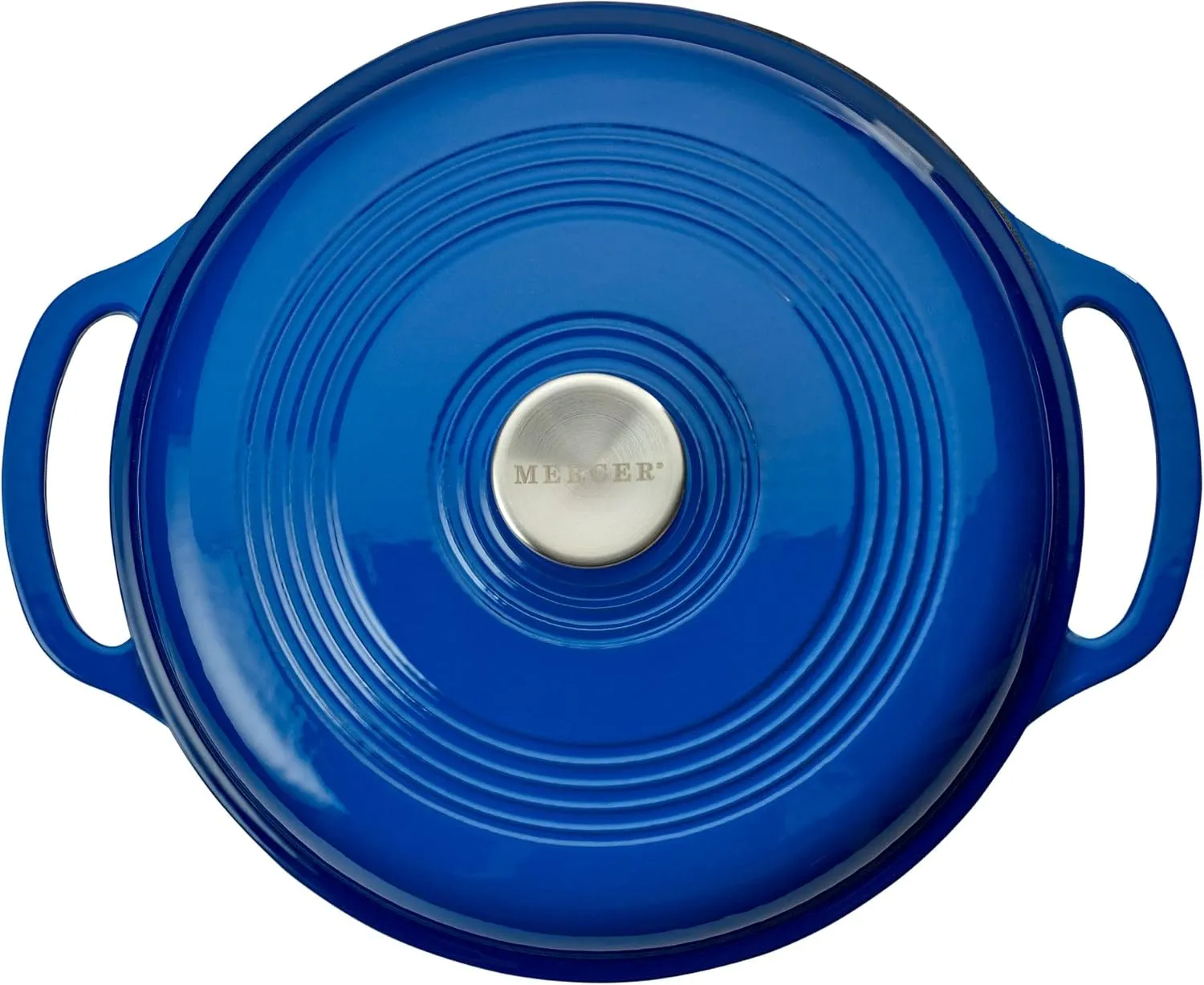 Mercer Culinary Enameled Cast Iron Round Dutch Oven, 6 qt., Navy Blue