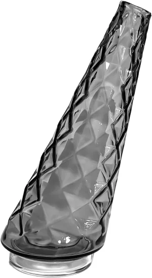 Mini Gradient Crystal Vase, Pro Replacement Top for Table Decoration, Clear Bud Vases in Bulk for Flower (Black)