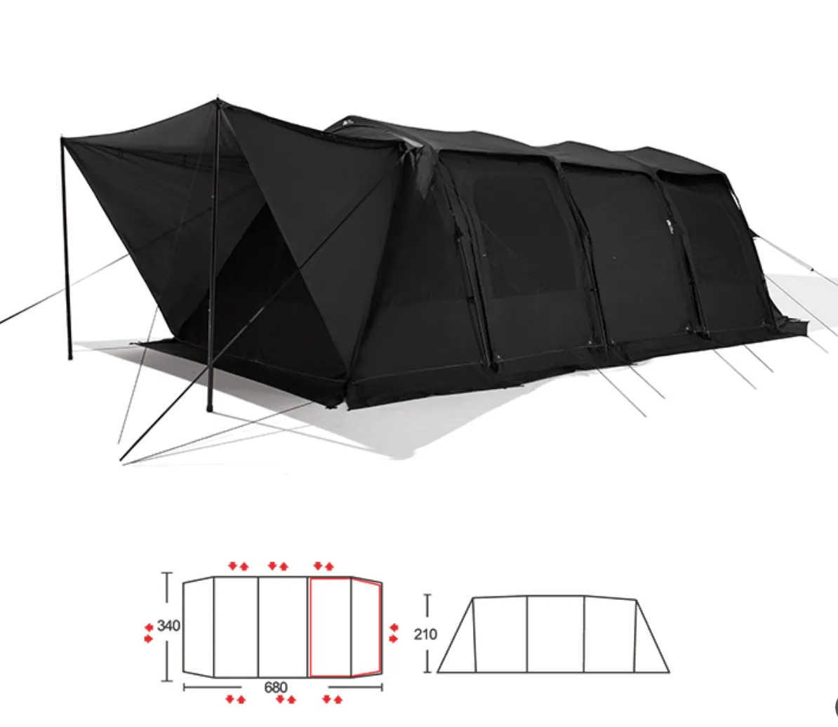 Mobi LS and Effortless with 4 Tent Tent Experience Connected Spacious for Garden Tunnel Inner Instant access Camping