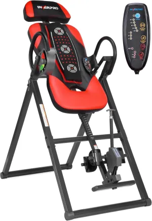 Model AR Advanced Heat and Massage Heavy Duty Deluxe Inversion Table,320 lb Capacity,Black/Red