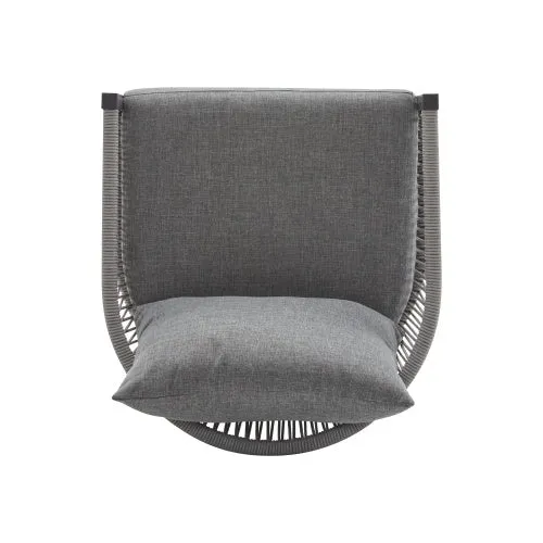 Modern Gray Curved Aluminum Lounge Chair With Stylish Rope-Weave