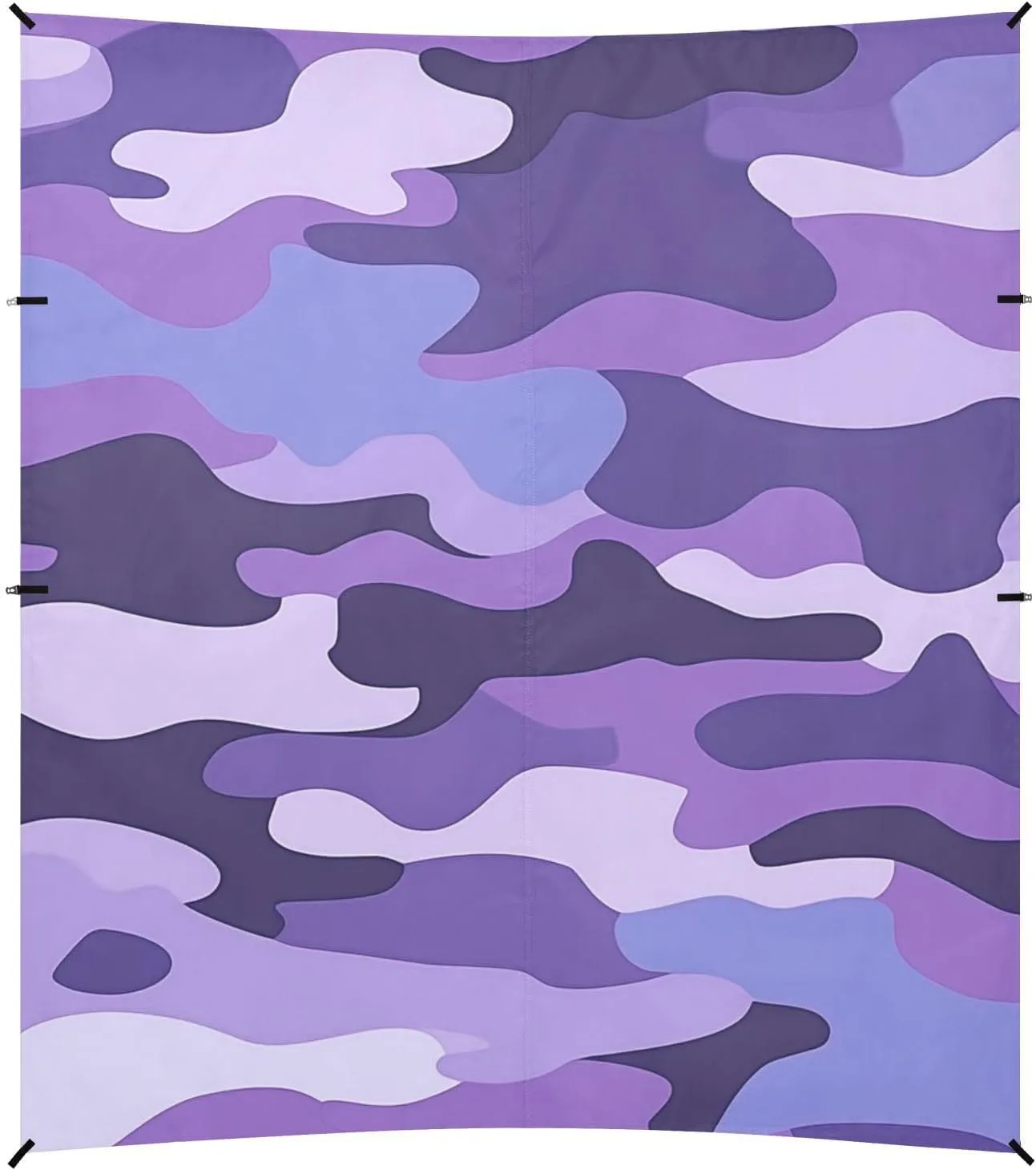 Modern Purple Camouflage Decor Beach Cabana UPF50  Protection Waterproof Sun Shade with Sturdy Poles, Sandbags and Shovel for Camping Trips, Fishing, Backyard Fun or Picnics