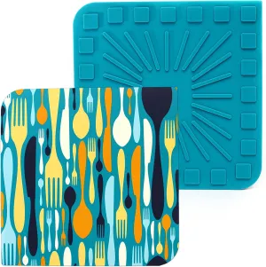 Modgy Silicone Trivets for Hot Dishes, Pots, Pans Decorative for Kitchen Counter-Tops Heat Resistant Pad Utensil Rest Mat Coaster, Kookin