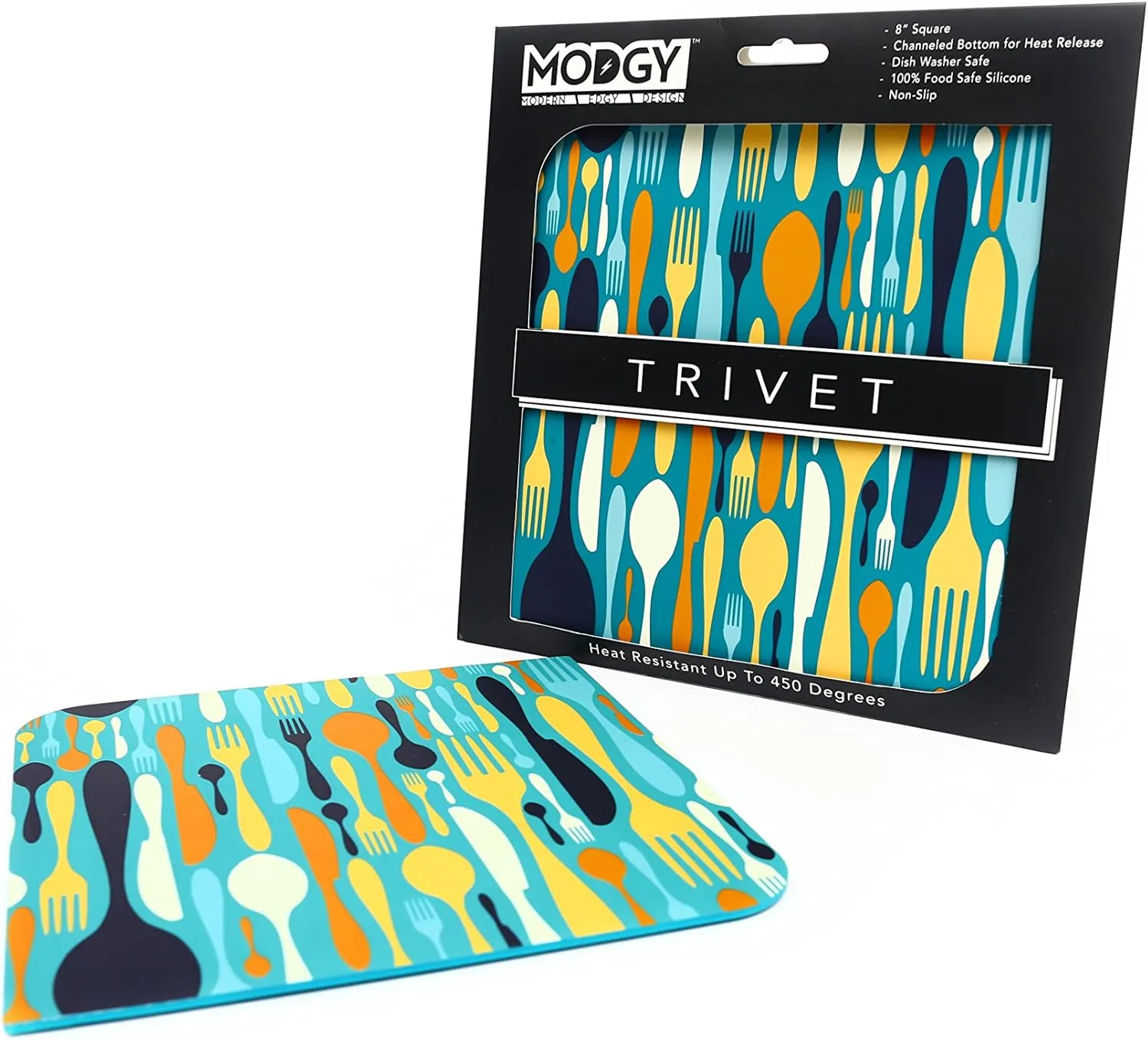 Modgy Silicone Trivets for Hot Dishes, Pots, Pans Decorative for Kitchen Counter-Tops Heat Resistant Pad Utensil Rest Mat Coaster, Kookin