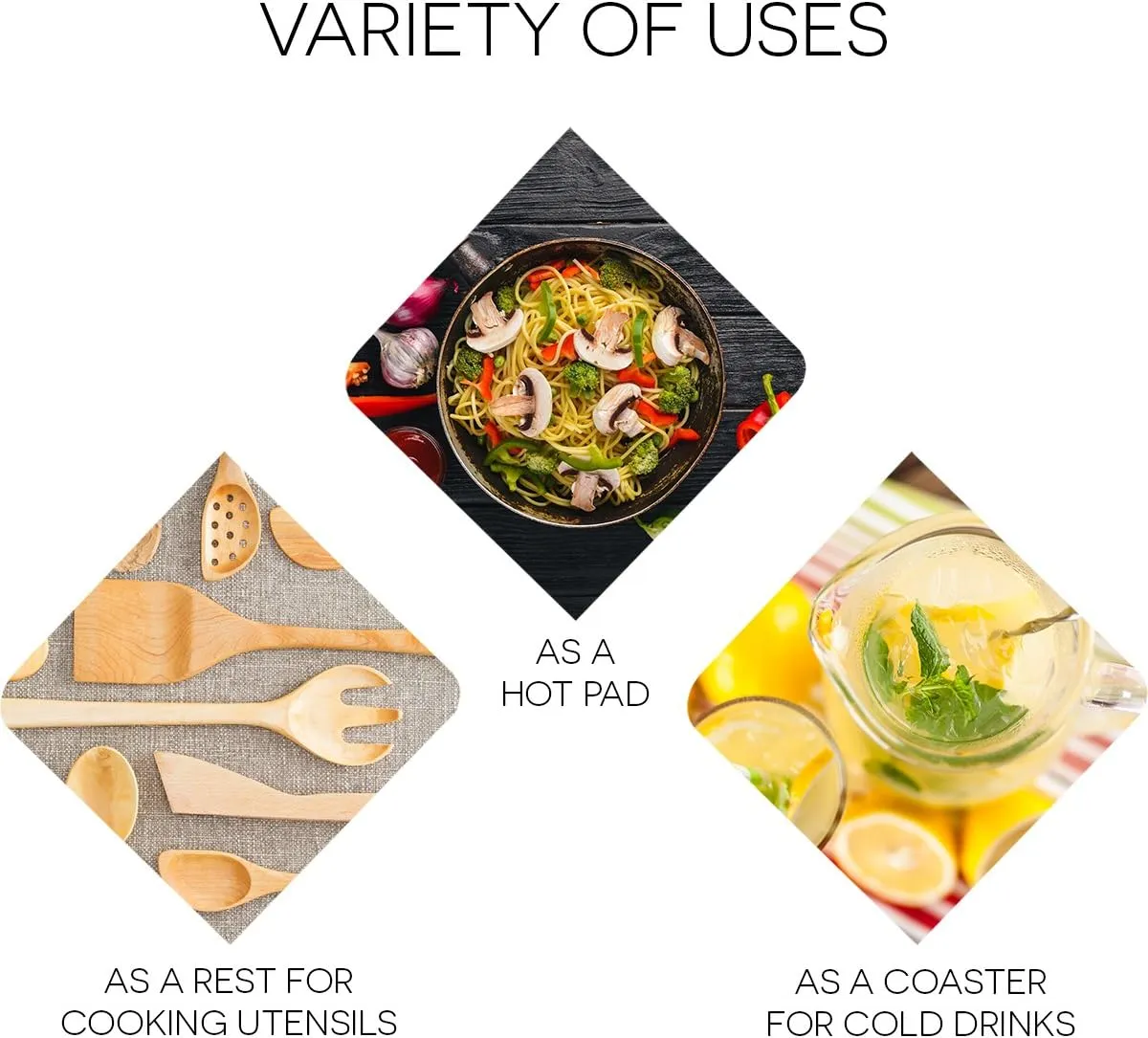 Modgy Silicone Trivets for Hot Dishes, Pots, Pans Decorative for Kitchen Counter-Tops Heat Resistant Pad Utensil Rest Mat Coaster, Kookin