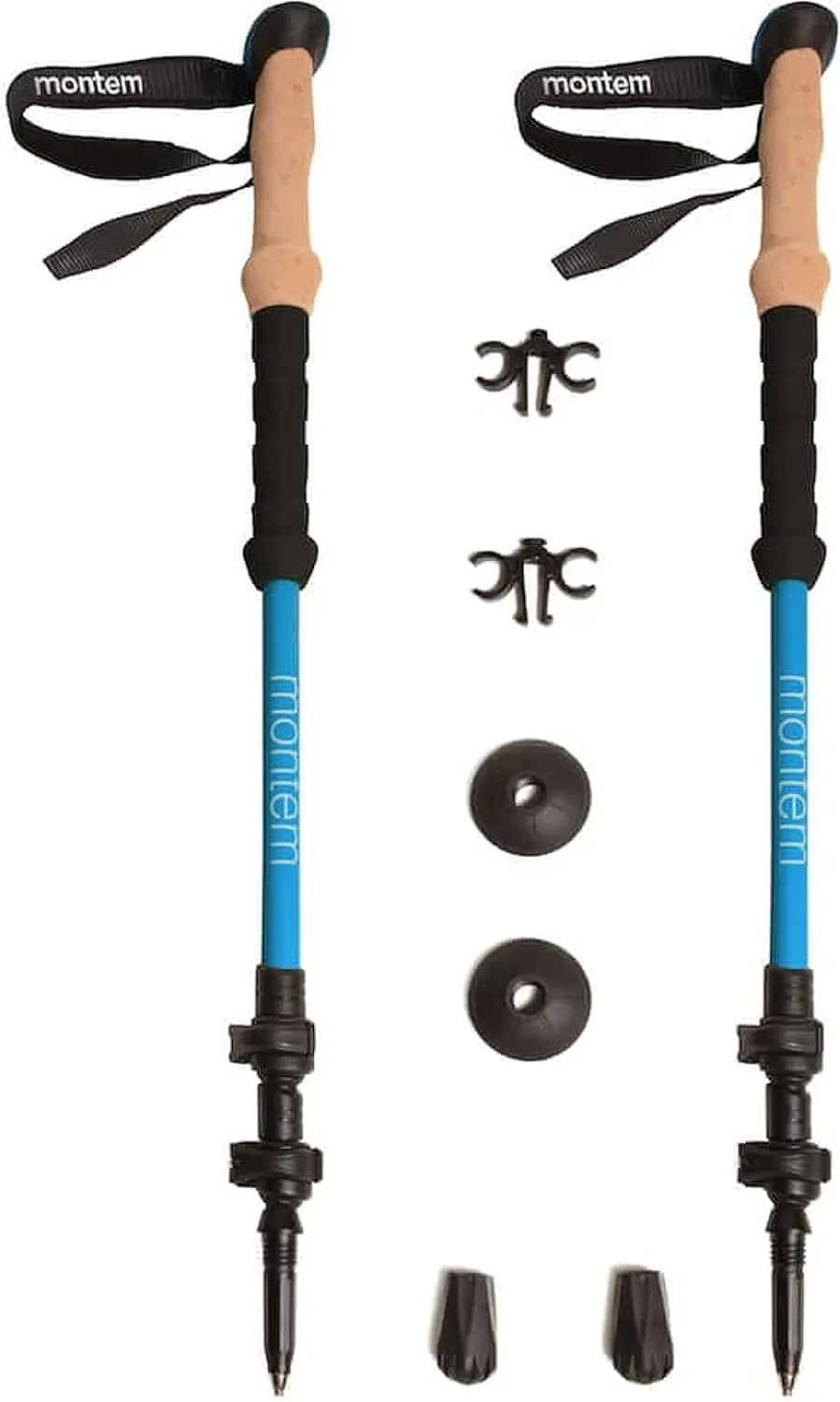 Montem Ultra Light 100% Carbon Fiber Trekking, Walking, and Hiking Poles - One Pair (2 Poles) - Ultra Light, Quick Locking, Foldable, Weather-Resistant and Ultra Durable