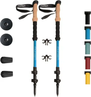 Montem Ultra Light 100% Carbon Fiber Trekking, Walking, and Hiking Poles - One Pair (2 Poles) - Ultra Light, Quick Locking, Foldable, Weather-Resistant and Ultra Durable