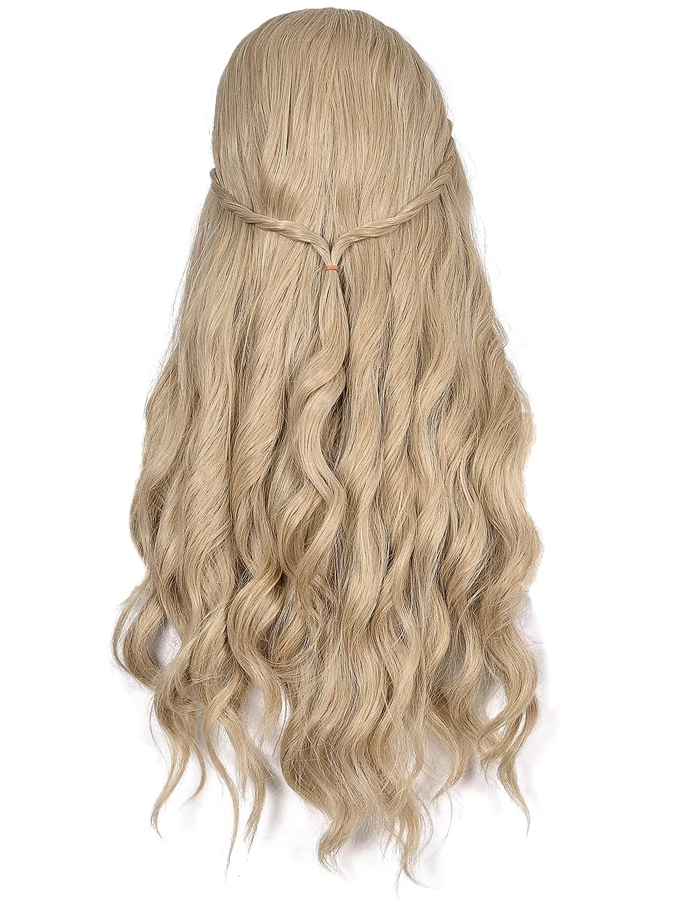 morvally Long Blonde Wavy Synthetic Hair Wigs for Women Halloween Cosplay Costume Wig