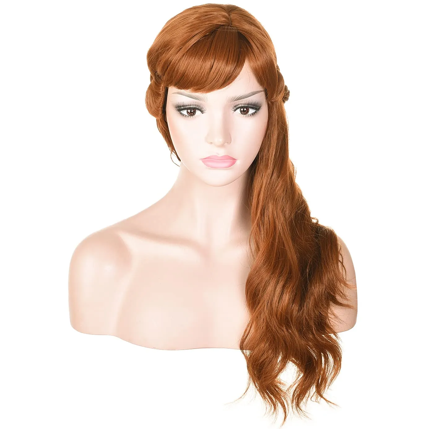morvally Long Wavy Brown Natural Synthetic Hair Braided Wigs for Women Halloween, Cosplay, Costume, Party