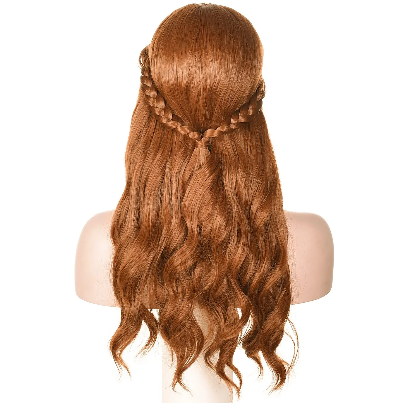 morvally Long Wavy Brown Natural Synthetic Hair Braided Wigs for Women Halloween, Cosplay, Costume, Party