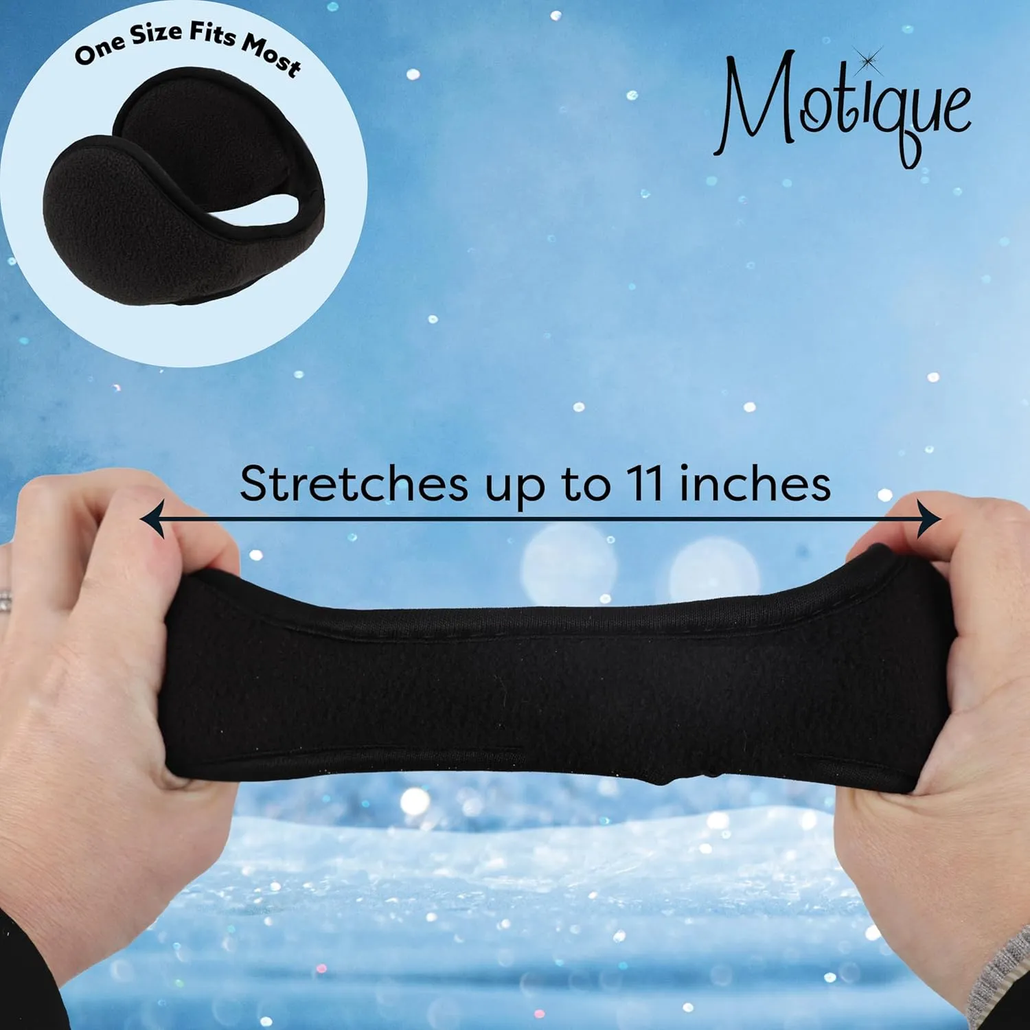 Motique Accessories Adjustable Ear Warmers Men Women Solid Polar Fleece Folding Winter Earmuff