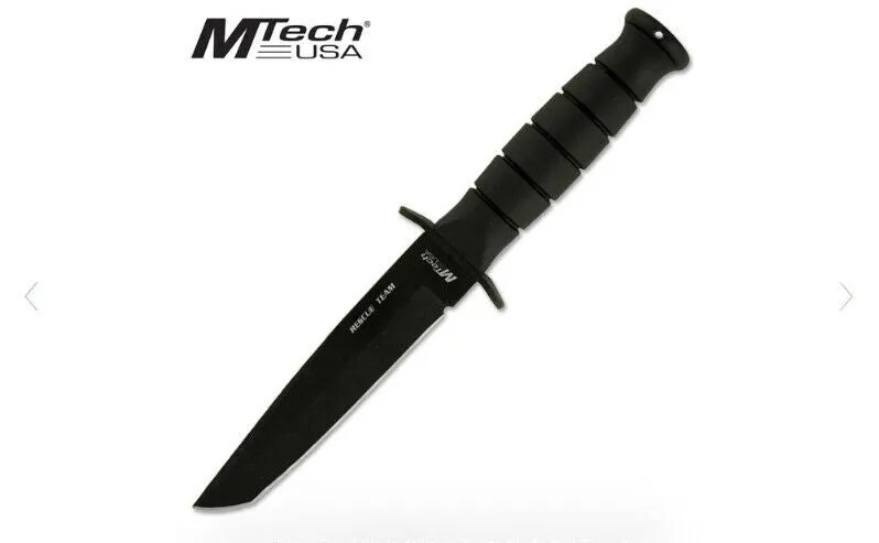 MTechUSA Rescue Team Fixed Blade Military Tanto Blade Full Tang Knife 6Q0-MT-113