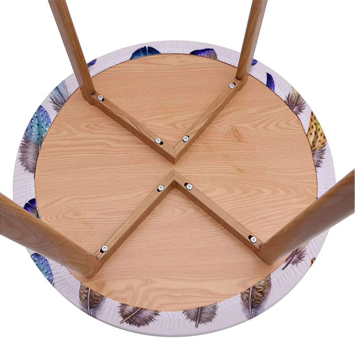 Multicolor Round Tables Tablecloth Table Cloth Dreamy Watercolor Elements Plumage Design Round Fitted Table Cover The Ultimate Protection for Your Table Feather Fit for 40"-43" Table