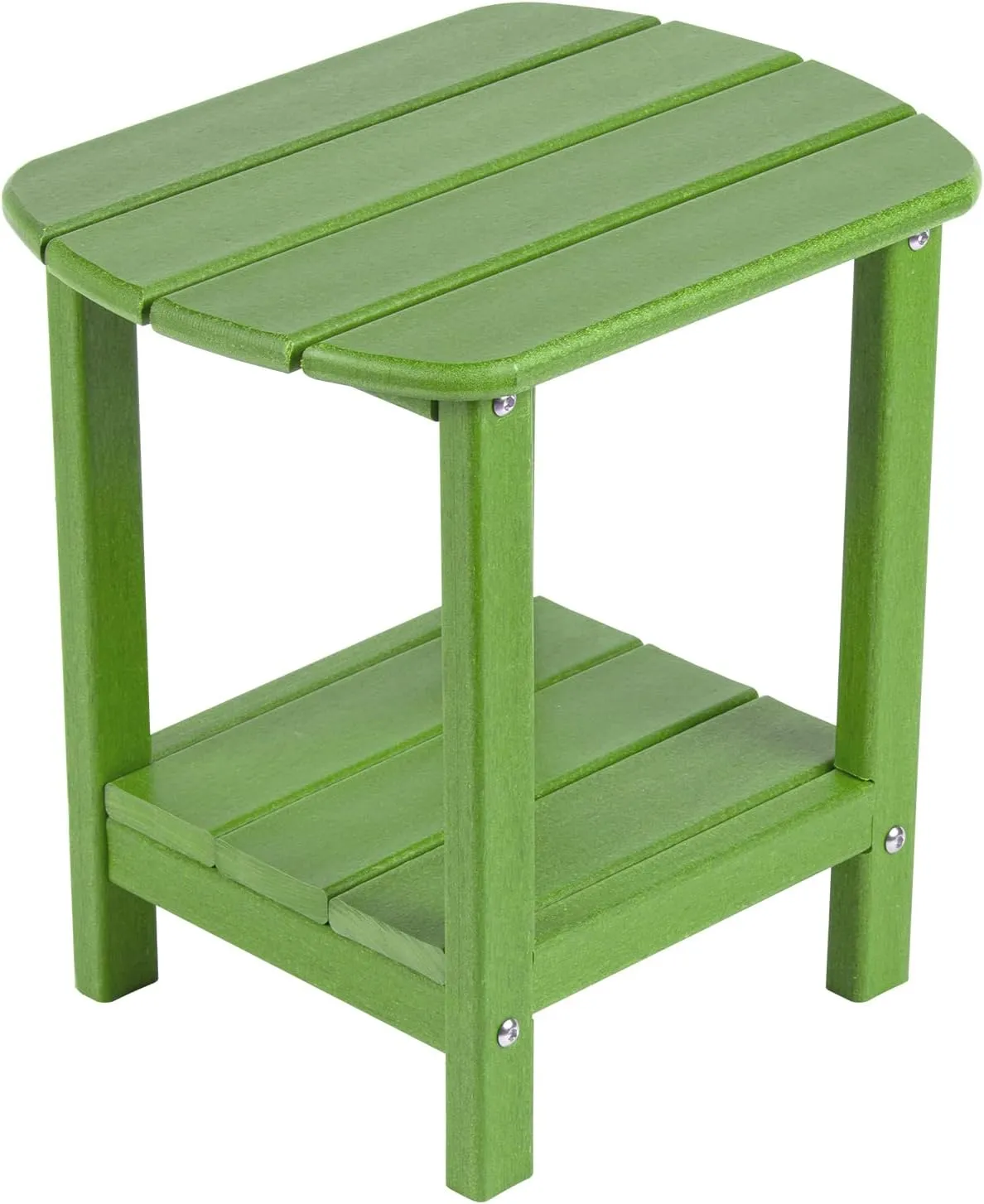 Nalone Adirondack Side Table, 16.5" Outdoor End Table, HDPE Plastic, Small for Patio (Lime)