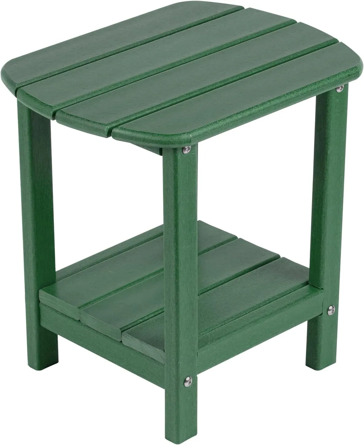 nalone Adirondack Side Table 16.5" Outdoor Side Table HDPE Plastic Double Adirondack End Table Small Table for Patio (Green)