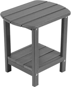 nalone Adirondack Side Table 16.5" Outdoor Side Table HDPE Plastic Double Adirondack End Table Small Table for Patio(Grey)
