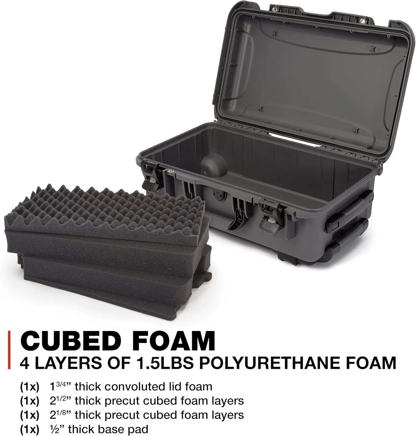 NANUK Wheeled Series 935 Lightweight NK-7 Resin Waterproof Protective Case and Foam Insert - Graphite