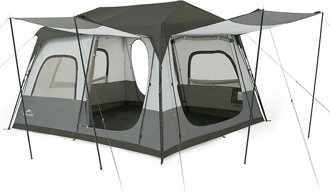 Naturehike Cape 6 Person 8 Person Camping Tent, 60S Easy Setup Instant Tent Pop up Tent, Waterproof Large Tall 6/8 Person Tents for Camping, Car Camping