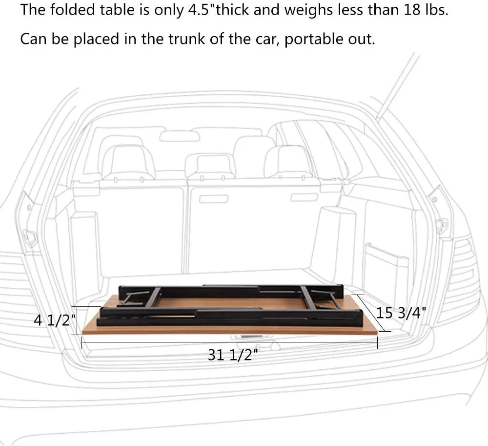 Need Folding Computer Desk - 31.5 Inch Foldable Office Writing Work Study Kids Student Teacher Home Bedroom Table for Small Space, Teak & Black