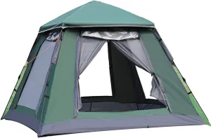 NIEH Camping and Backpacking Tent, Foldable Festival Tent, 3-4 Person Pop Up Tent, for Family, Festival, Hiking, Backpacking and Mountaineering, Easy Installation, 215 * 215 * 165cm