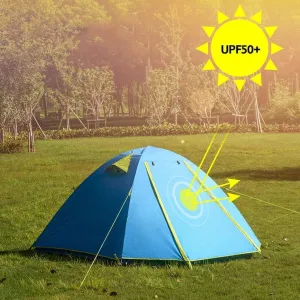 NIEH Camping Tent Double Layer Waterproof Sunscreen 2-4 Man Outdoor Light Family Tent,3 Sizes