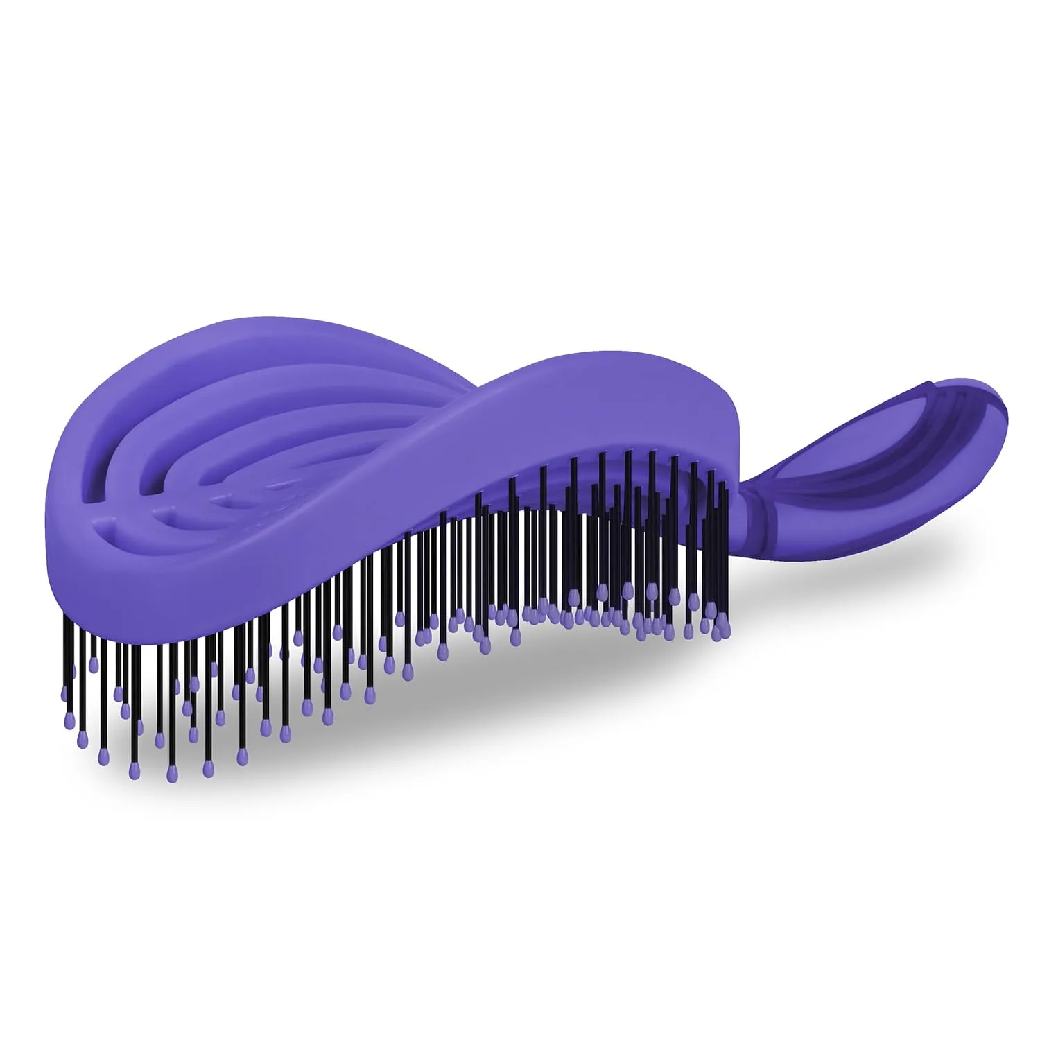 NuWay 4HAIR DoubleC PRO U.S. Patented Double Curved Detangling Brush is Hair Dryer Safe (Hyacinth)