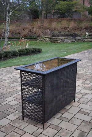 Oakland Living Corporation Merit Coffee Brown Resin Wicker Bar Table