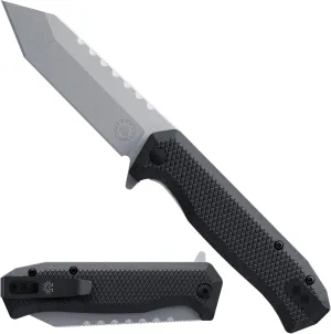 Off-Grid Knives - Viper V2 with154CM Steel Tanto Blade, Grippy G10 Scales, Left or Right Deep Carry Clip, Ceramic Ball Bearings (Stonewash)