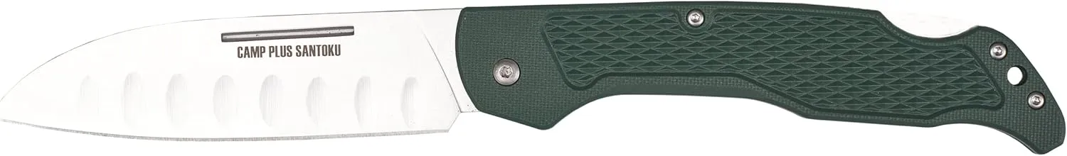 Ontario Knife Company Camp Plus Folding Santoku Knife, Stainless Steel Folding Knife For Camp Kitchen – ON4305