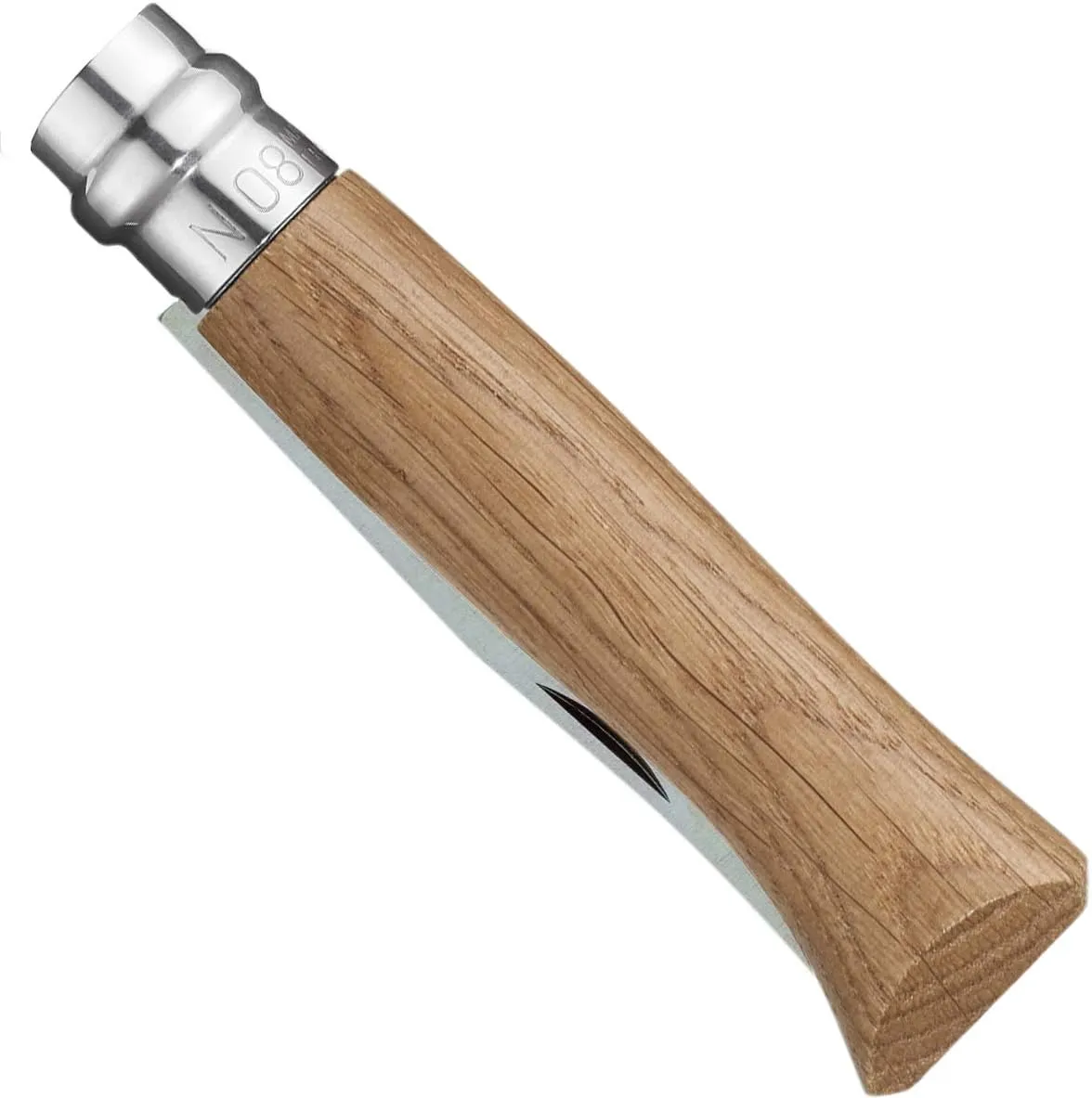 OPINEL No.06-No.09 Premium Woods, Stainless Steel Folding Pocket Knife, Made in France (No.08/Oak)