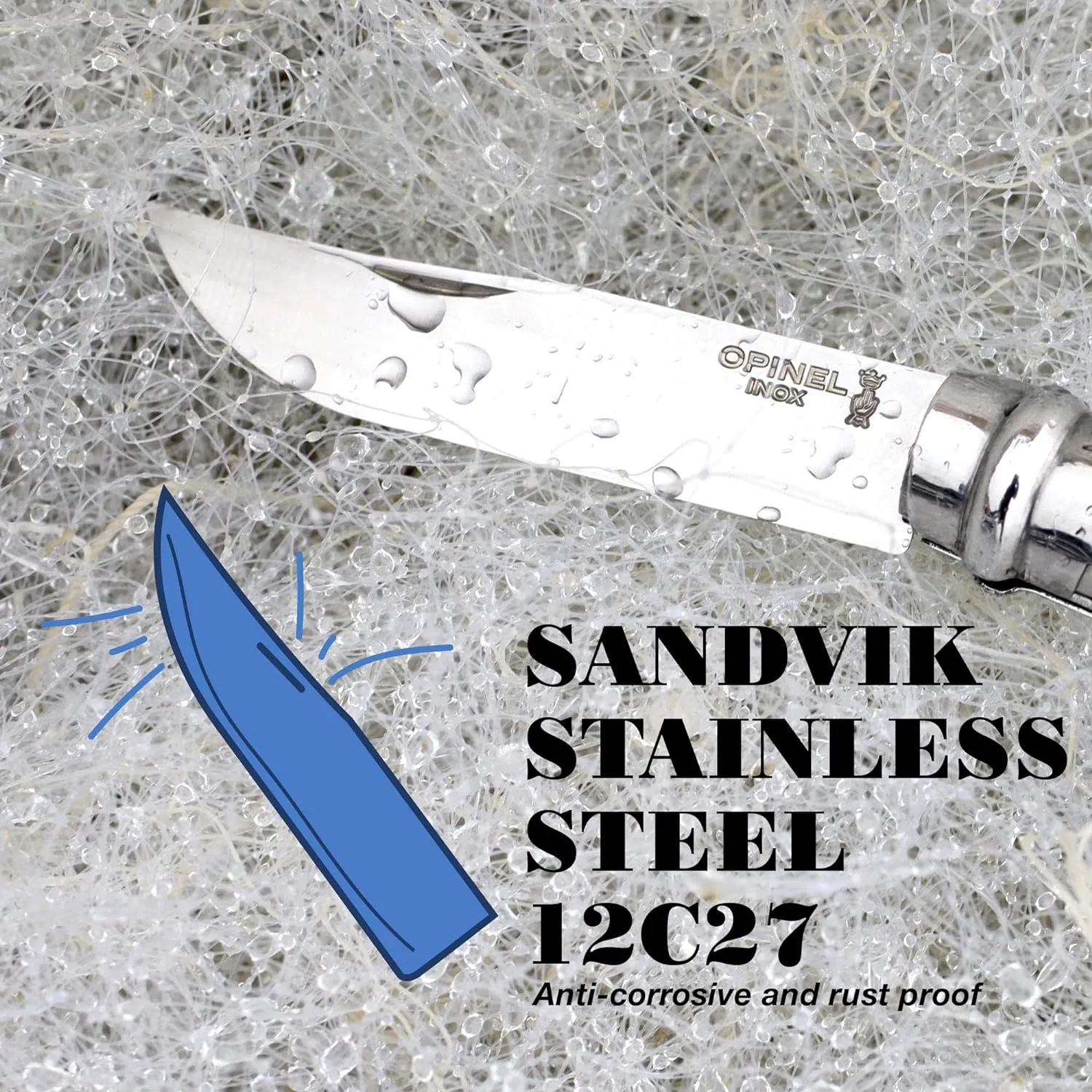 OPINEL No.06-No.09 Premium Woods, Stainless Steel Folding Pocket Knife, Made in France (No.08/Oak)