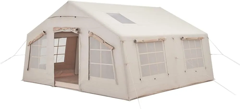 Outdoor Inflatable Camping Tent with Air Pump, 13m2 Glamping Tents, Easy Setup 4 Season Windproof House for Fishing, Camping & Hiking, 480 X 360 X 250cm