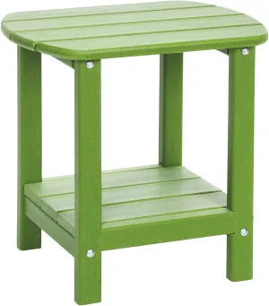 Outdoor Side Table 2 -Tier Adirondack Table HDPE Patio Side Table Weather Resistant End Table Small Outdoor Table (Lime)