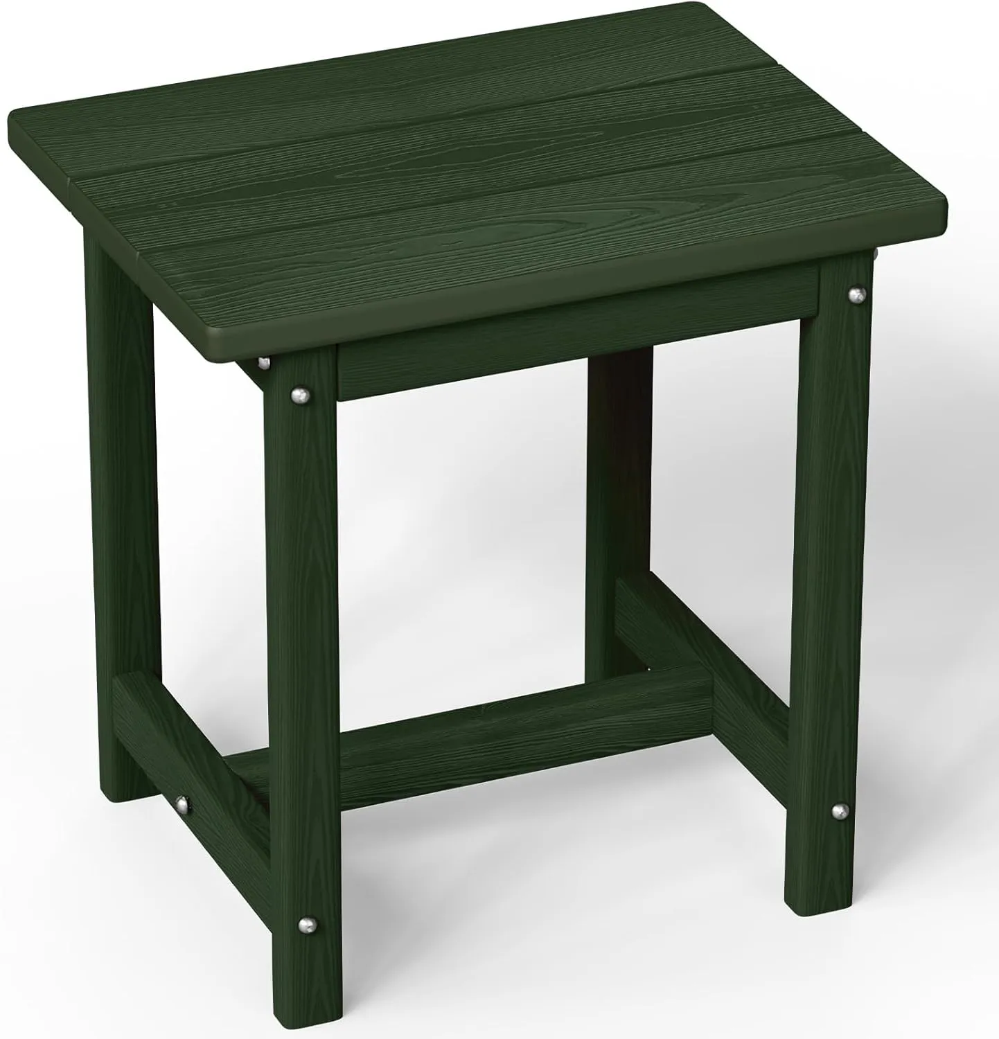 Outdoor Side Table, HDPE Small Outdoor Table, Adirondack Side Tables, Outside End Tables for Patio, Porch, Deck, Pool, Weather Resistant (Green)