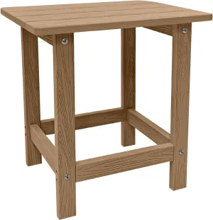 Outdoor Side Table, HDPS Single Adirondack Side Table Weather Resistant, Table for Adirondack Chair, Outside End Table for Patio, Pool, Deck, Porch, Outdoor or Indoor Use,Teak