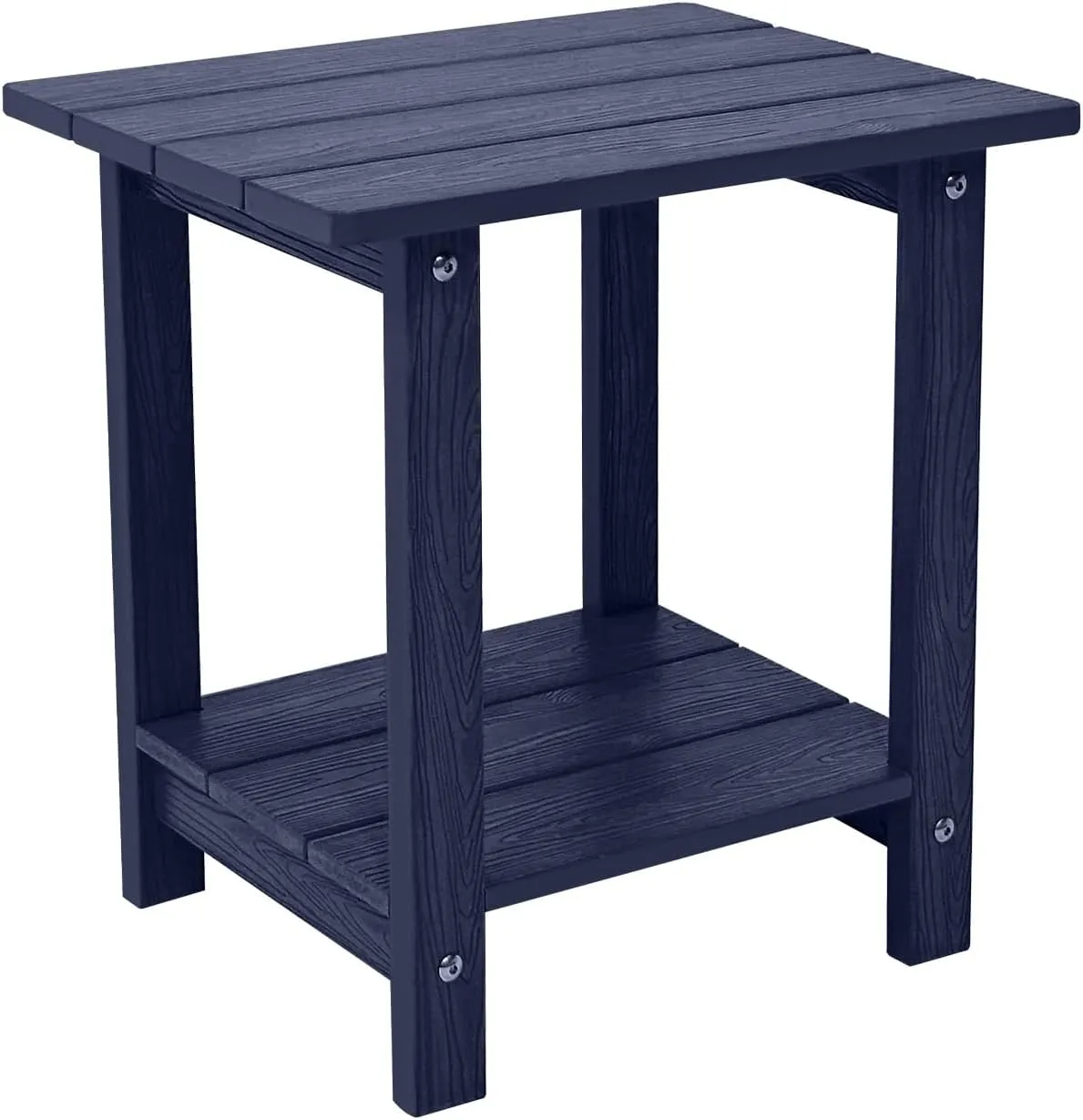Outdoor Side Table, Weather Resistant Double Small Adirondack Side Table, Outdoor Indoor End Table for Adirondack Chair, 17" Patio Table for Pool, Deck and Porch, Deep Blue