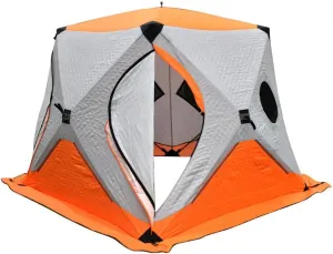 Outdoor Winter Camping Ice Fishing Shelter Ice Fishing Shelter Thickened Material, Cold and Warm, Windproof and Snowproof (Orange)