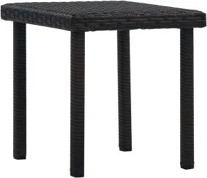 Patio Tea Table Brown 15.7"x15.7"x15.7" Poly Rattan, Outdoor Dining Table, Outdoor Patio Table, Outdoor Bar Table, Bistro Table for Patio Balcony Proch Poolside