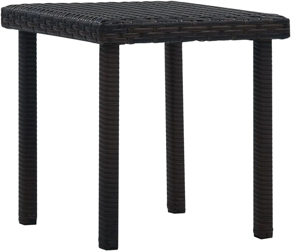 Patio Tea Table Brown 15.7"x15.7"x15.7" Poly Rattan, Outdoor Dining Table, Outdoor Patio Table, Outdoor Bar Table, Bistro Table for Patio Balcony Proch Poolside