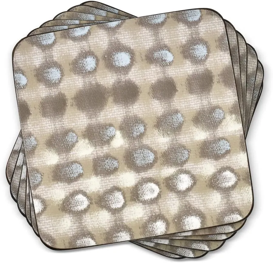 Pimpernel Pure Coasters Set of 6 with Cork Backing - Modern Square Coasters with Metallic-Style Pattern for Drinks Hot or Cold Ideal for Coffee Table Dining Table or Office Desk Protection